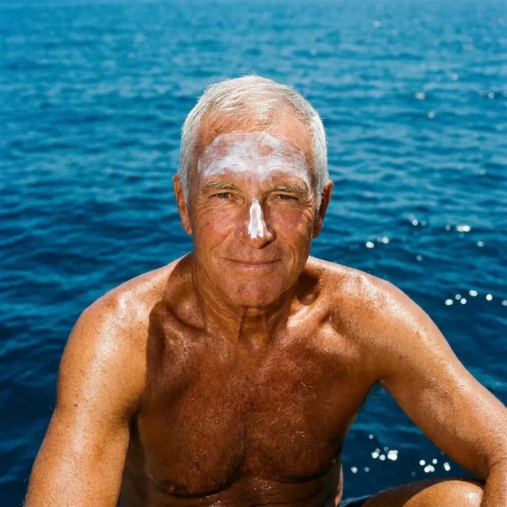 Sun-aged skin in warm light — the case for collagen preservation